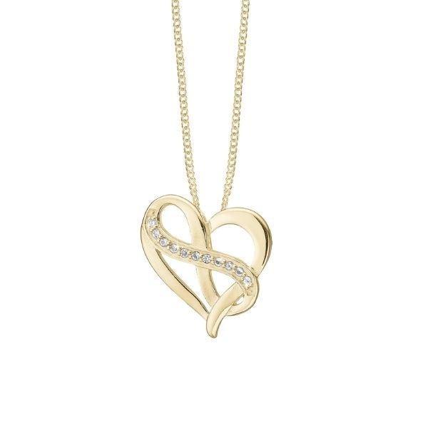 Heart With Eternity vedhæng i forgyldt sølv med topaser fra Christina Jewelry & Watches
